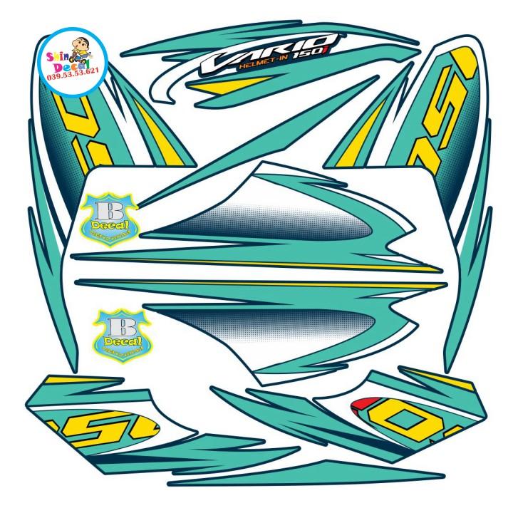 Tem xe vario 150i dán xe xanh nhớt