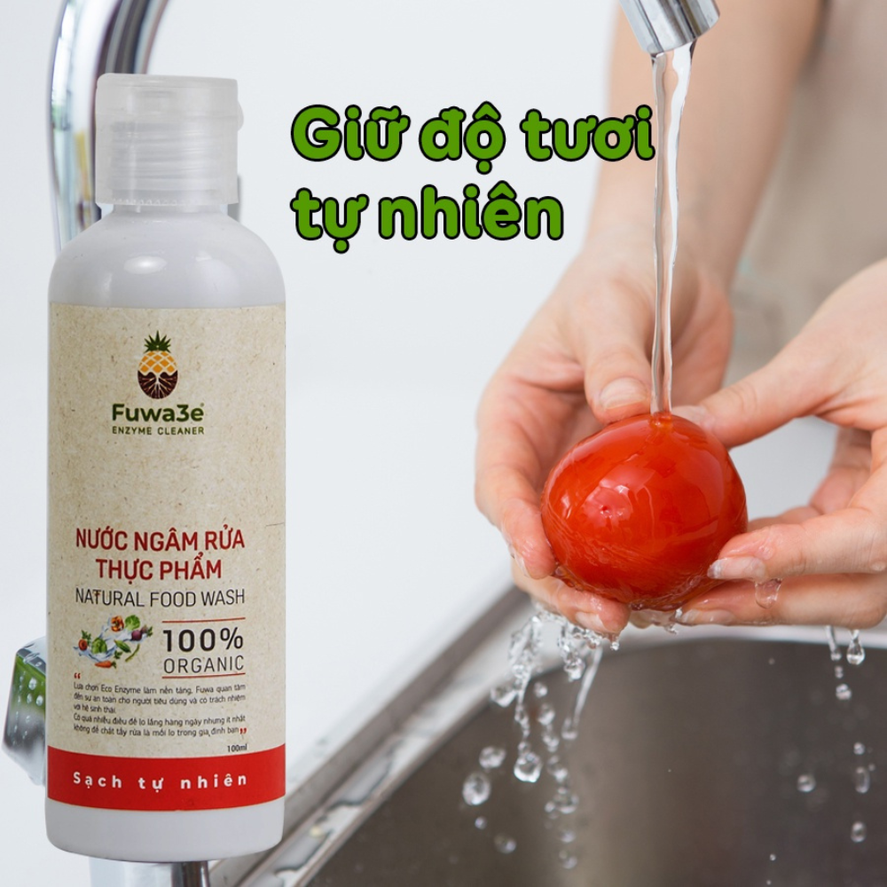 Nước ngâm rửa thực phẩm Fuwa3e hữu cơ organic khử mùi loại bỏ thuốc sâu chất bẩn 100ml