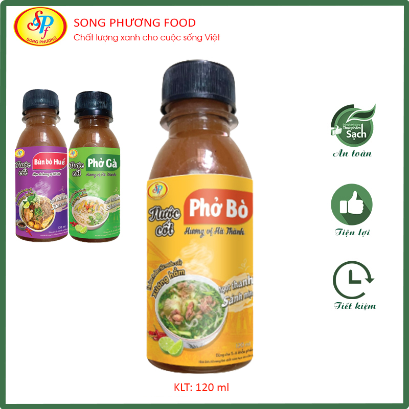 Nước cốt phở bò hương vị Hà Thành - Hàng xuất khẩu Nhật- Hoàn toàn từ nước cốt xương hầm,thơm ngon, chuẩn vị, không cần nêm nếm- 120ml