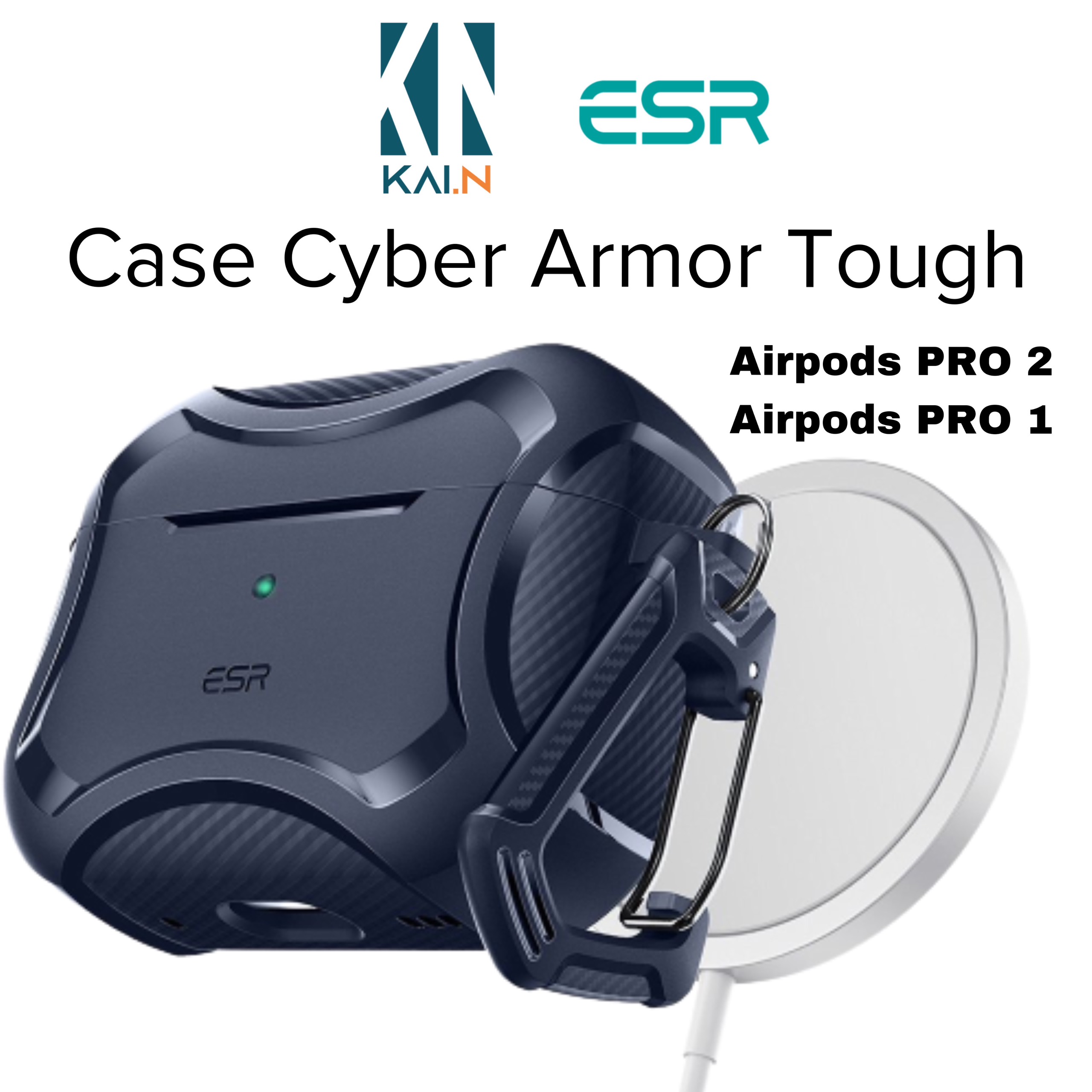 Ốp Case ESR Dành Cho Airpods PRO 2 / AIRPODS PRO 1, Sạc Từ Tính Cyber Armor HaloLock - HÀNG CHÍNH HÃNG