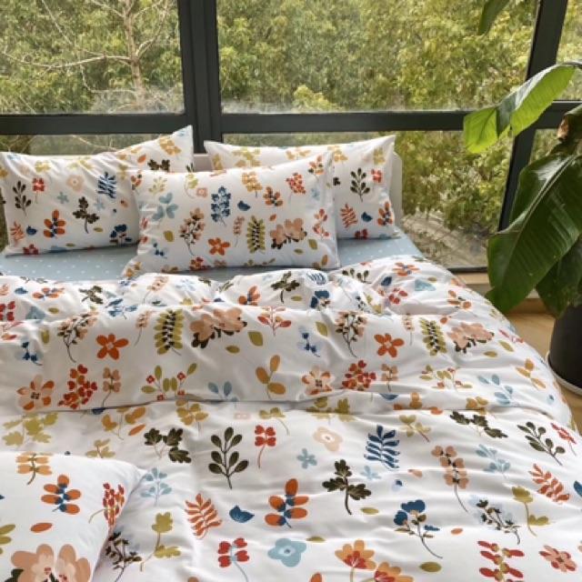 Set Cotton Living Hàng Nhập Khẩu Cao Cấp 4 Món Hoa Nhí
