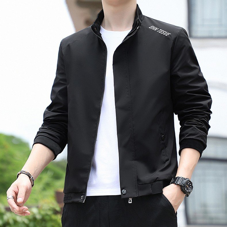 ÁO KHOÁC DÙ NAM CÁN IN DẠ QUANG 2 LỚP, TRẺ TRUNG NĂNG ĐỘNG MÀU ĐEN - GAPRO FASHION