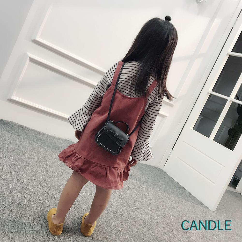 Túi Đeo Chéo Da Pu Phối Nơ Xinh Xắn Cho Bé Gái