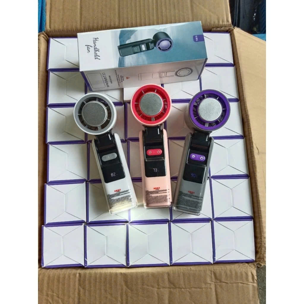 Quạt Cầm Tay Mini Sò Lạnh 6000mAh, Quạt Tích Điện Làm Mát Nhanh, Gấp Gọn, Nhiều Tốc Độ Gió, Tặng Dây Đeo - HÀNG CHÍNH HÃNG MINIIN