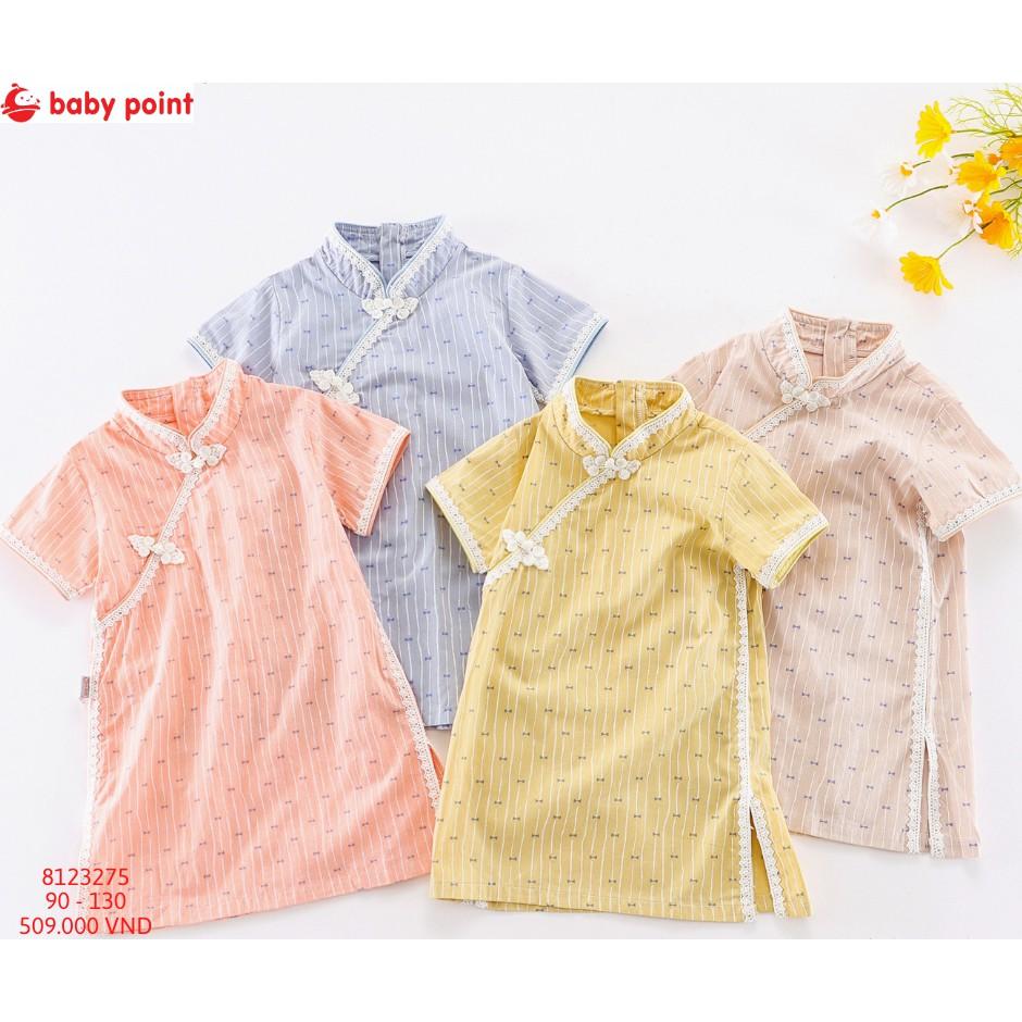 Đầm Sườn Xám Cách Tân Cotton Cho Bé Gái Từ 2-7 Tuổi