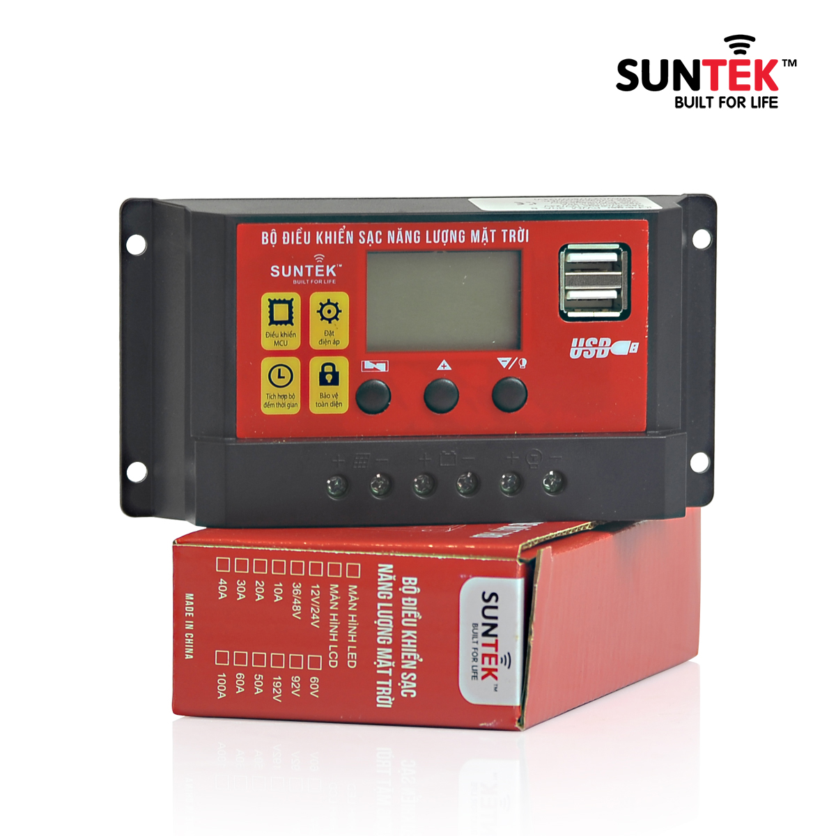 Bộ Sạc Acquy, Pin Bằng Năng Lượng Mặt Trời SUNTEK SA100W/30A - Hàng Chính Hãng - Bảo hành 12 năm Tấm Pin