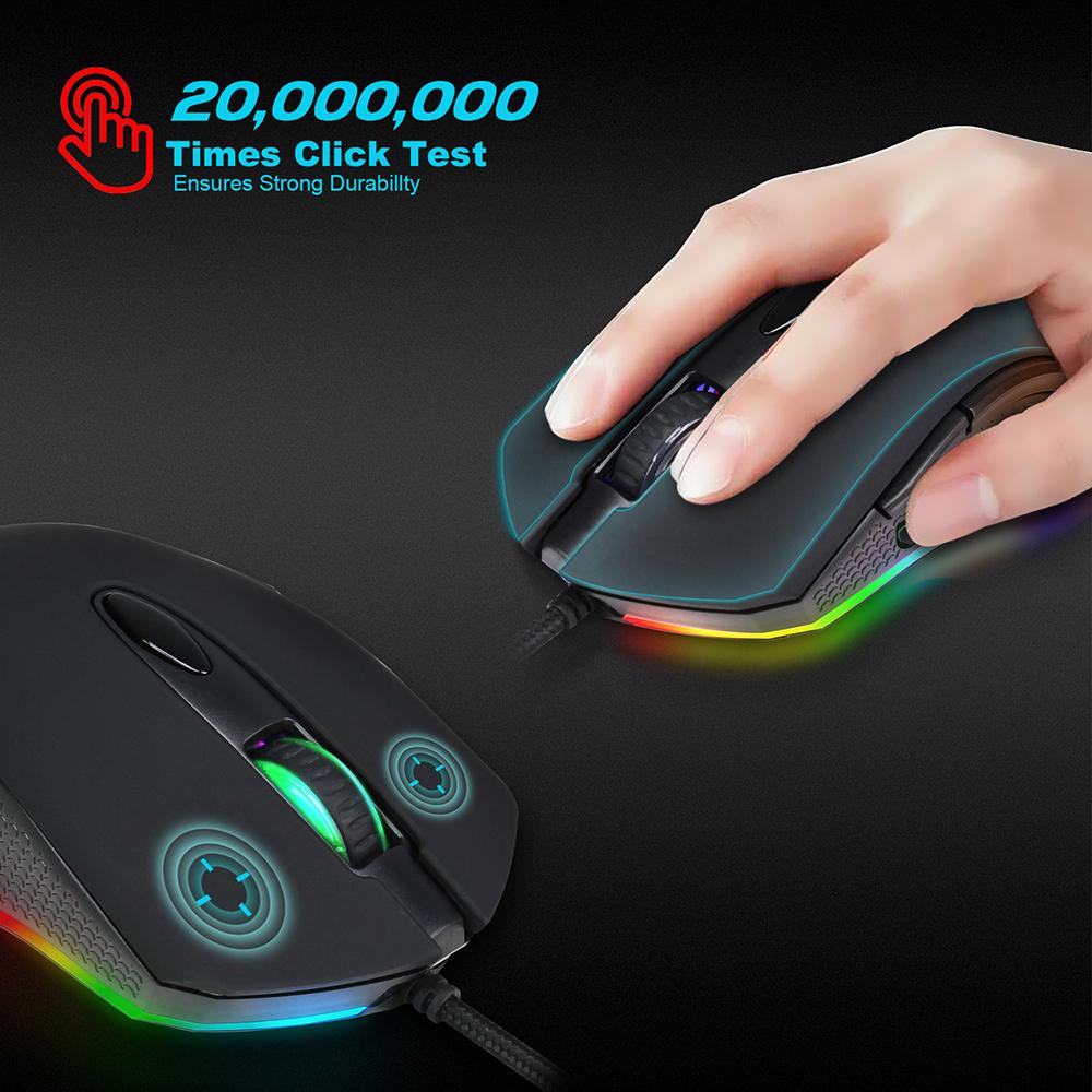 HXSJ J100+S500 Combo Keyboard Mouse Set J100 35 Key One-handed Gaming Keyboard S500 Gaming Mouse USB Wired Mechanical