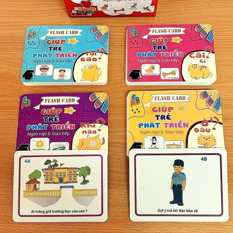 Thẻ học thông minh cho bé Freeship Bộ thẻ phát triển ngôn ngữ giao tiếp cho bé với 300 câu hỏi và trả lời 5 chủ đề - Đồ chơi trẻ em HT SYS