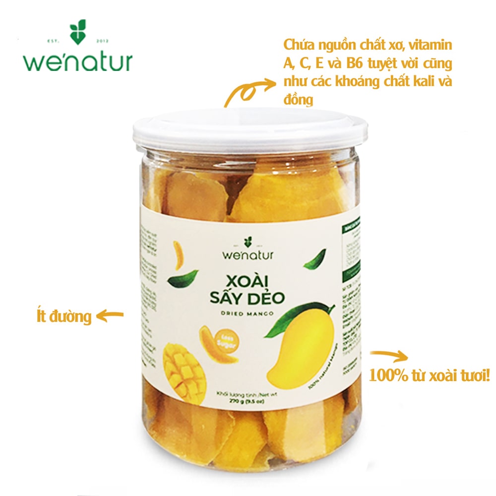 Xoài Sấy Dẻo Nguyên Chất we'natur 270g