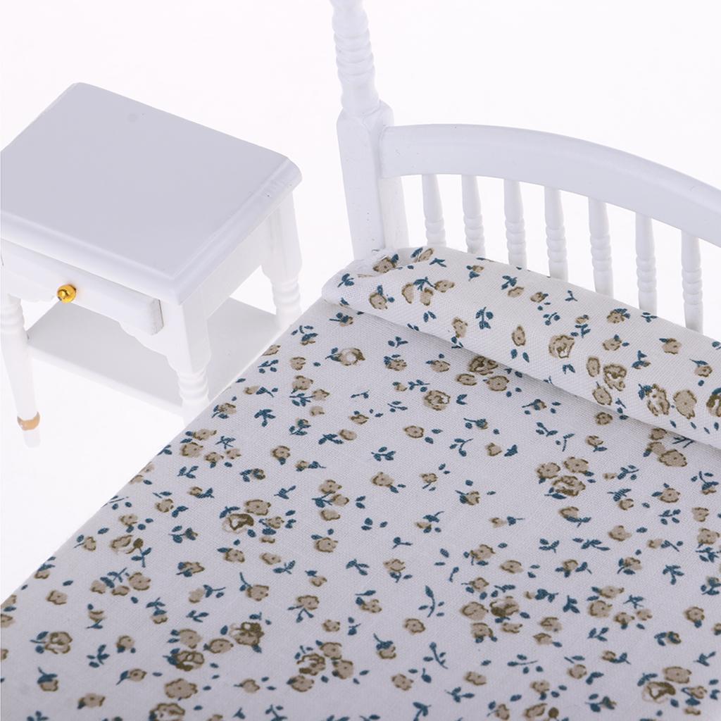 1/12 Dollhouse Miniature Furniture Bedroom Set Bed Wardrobe Cabinet Chair