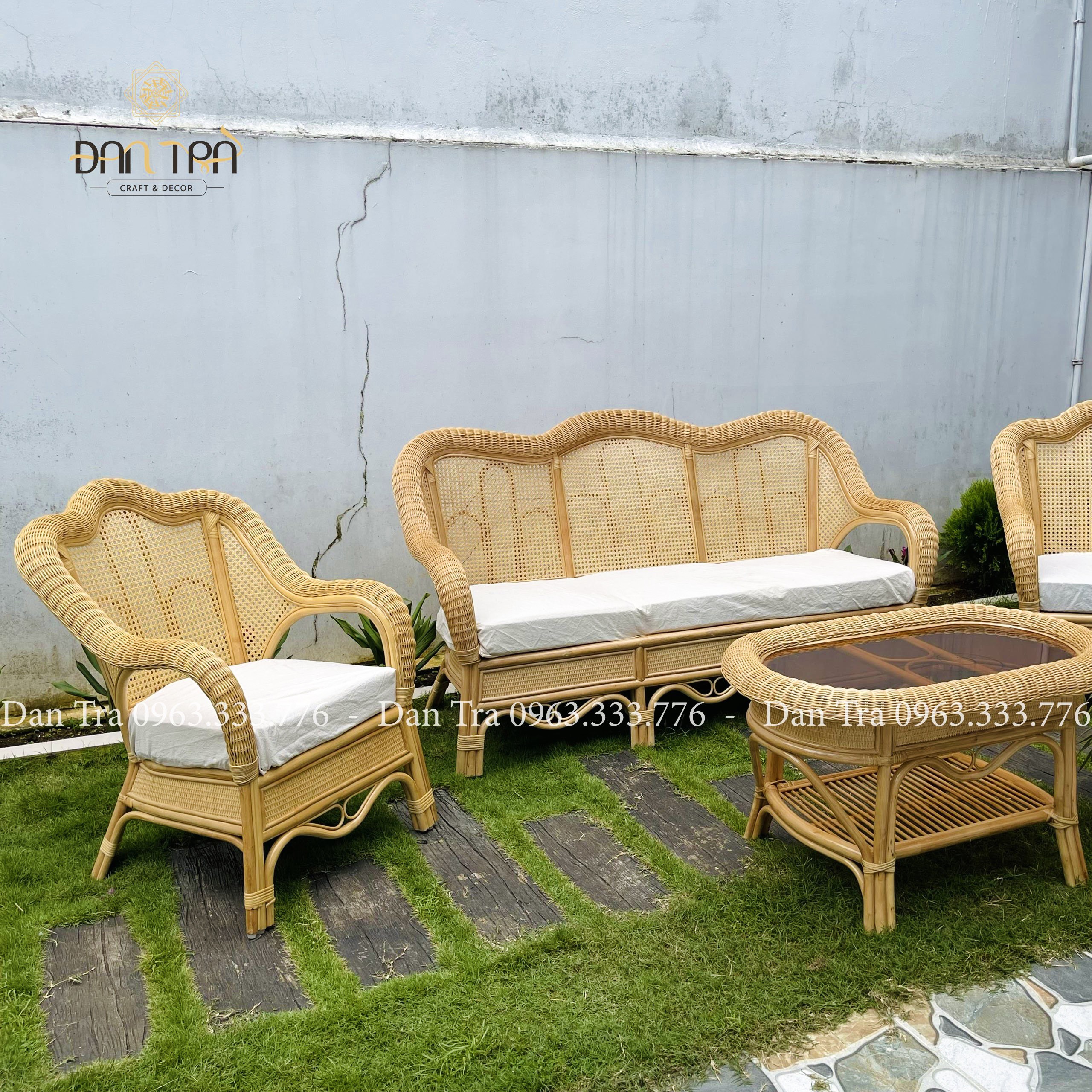 Bộ Bàn Ghế Sofa Mây Phượng Hoàng, Sofa Mây Tự Nhiên Giá Xưởng, Bộ Bàn Ghế Thư Giãn Phòng Khách- Bàn Ghế Mây Tre ĐAN TRÀ