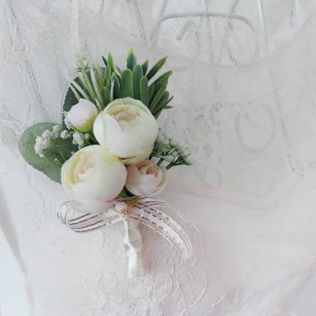 Artificial Flower Bud Boutonniere Wedding Party Groom /Best Man /Bride Maid