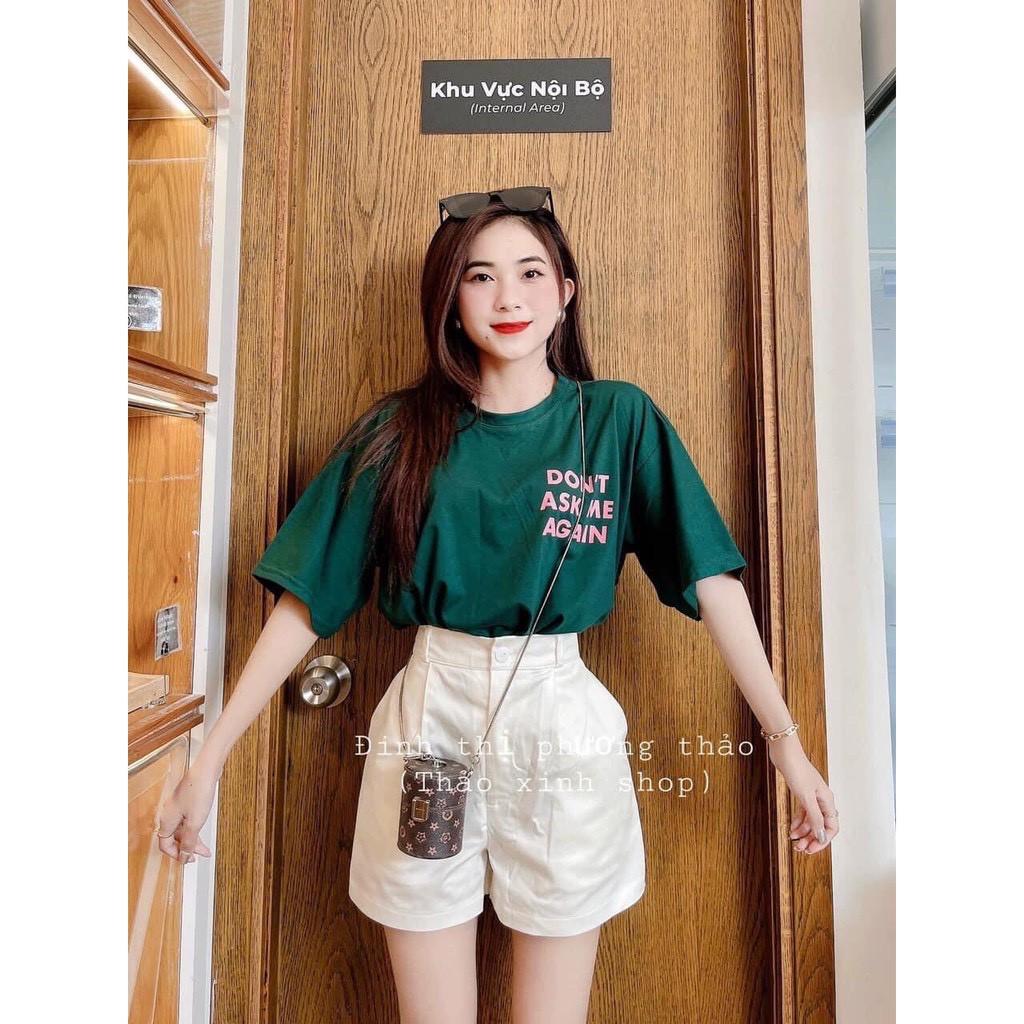 Set đồ bộ nữ quần short đũi và áo phông xanh cộc tay siêu xinh thời trang Banamo Fashion 111