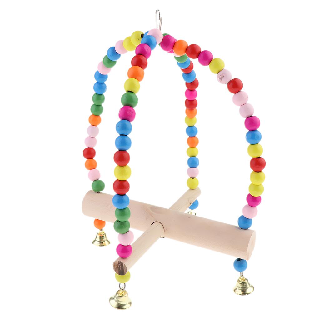 Bird Parrot Cockatiel Hanging Climbing Swing Rings Standing Frame Cage Toy