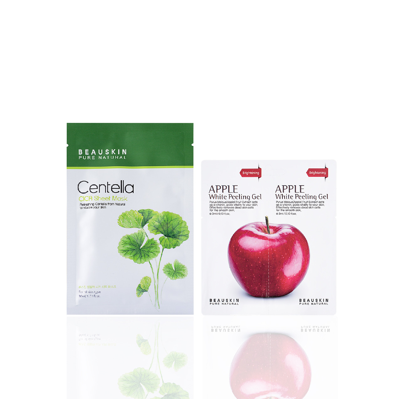 Combo mặt nạ phục hồi tái tạo da Cica Centella + Tẩy da chết minisize sáng da sạch mụn cám Apple Peeling Gel