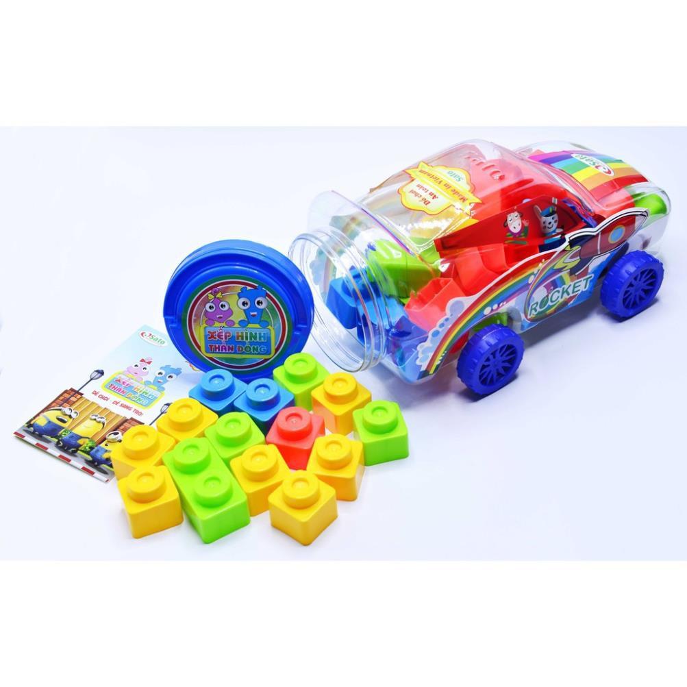 Đồ chơi Xếp hình thần đồng - SIÊU XE ROCKET 38 chi tiết