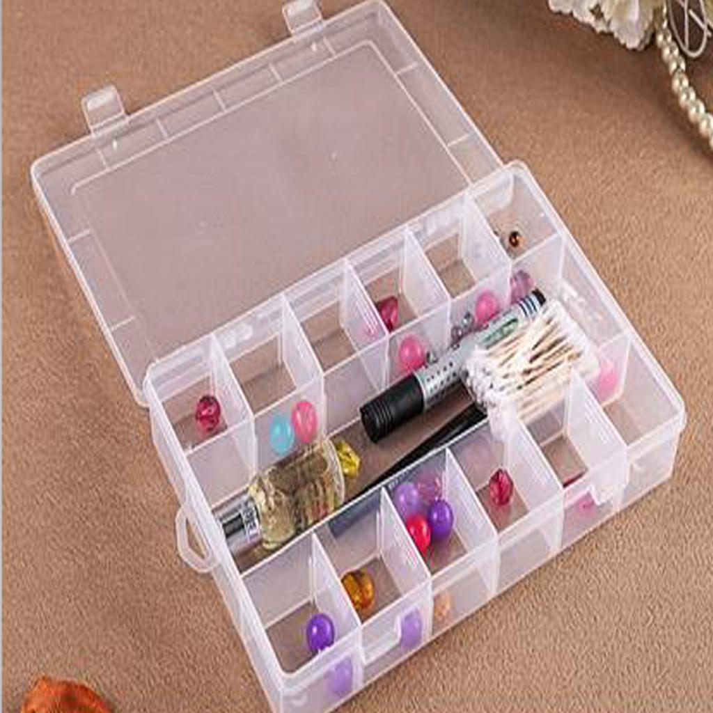 13 Grids Empty Box Jewelry Ring Beads Clear Gift Box Storage Container Case