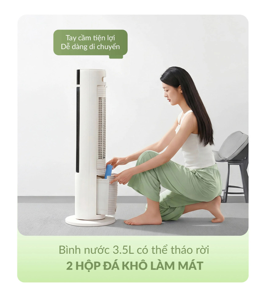 (MODEL NEW 2026) Máy Làm Mát Lọc Khí Ion Âm Haatz HydroIon Breeze Cooler HBC350 Quạt Tháp Haatz Điều Khiển Từ Xa - Hàng Chính Hãng