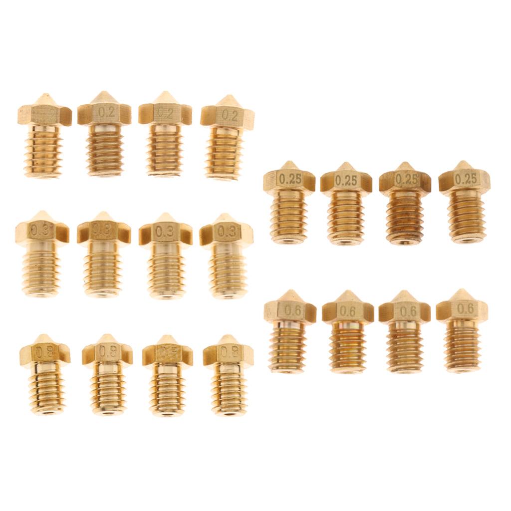 4x 0.2mm Extruder Brass Nozzle Print Head for 1.75mm 3D Printers Accessories