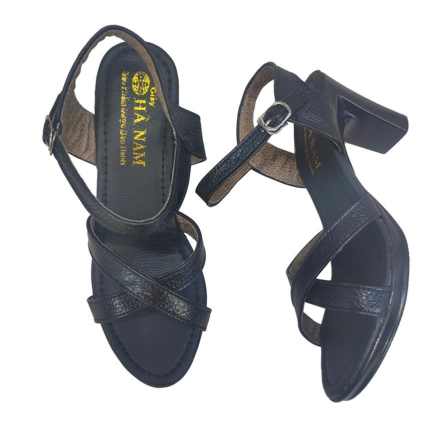 Giày Sandal Nữ HÀ NAM Da Bò Thật Thời Trang Cao Cấp 7cm DNU2130