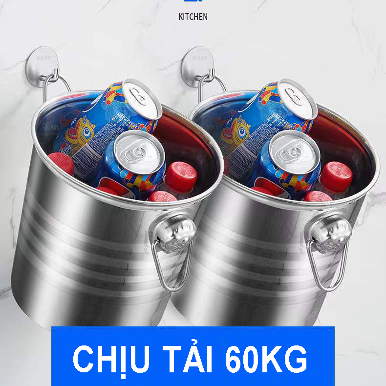 Móc Dán Tường INOX 304 Treo Đồ nặng, Treo Thớt, Nồi Niêu Treo Đồ Đa Năng [CHỐNG NƯỚC, CHỐNG RỈ] Dán Mọi Bề Mặt