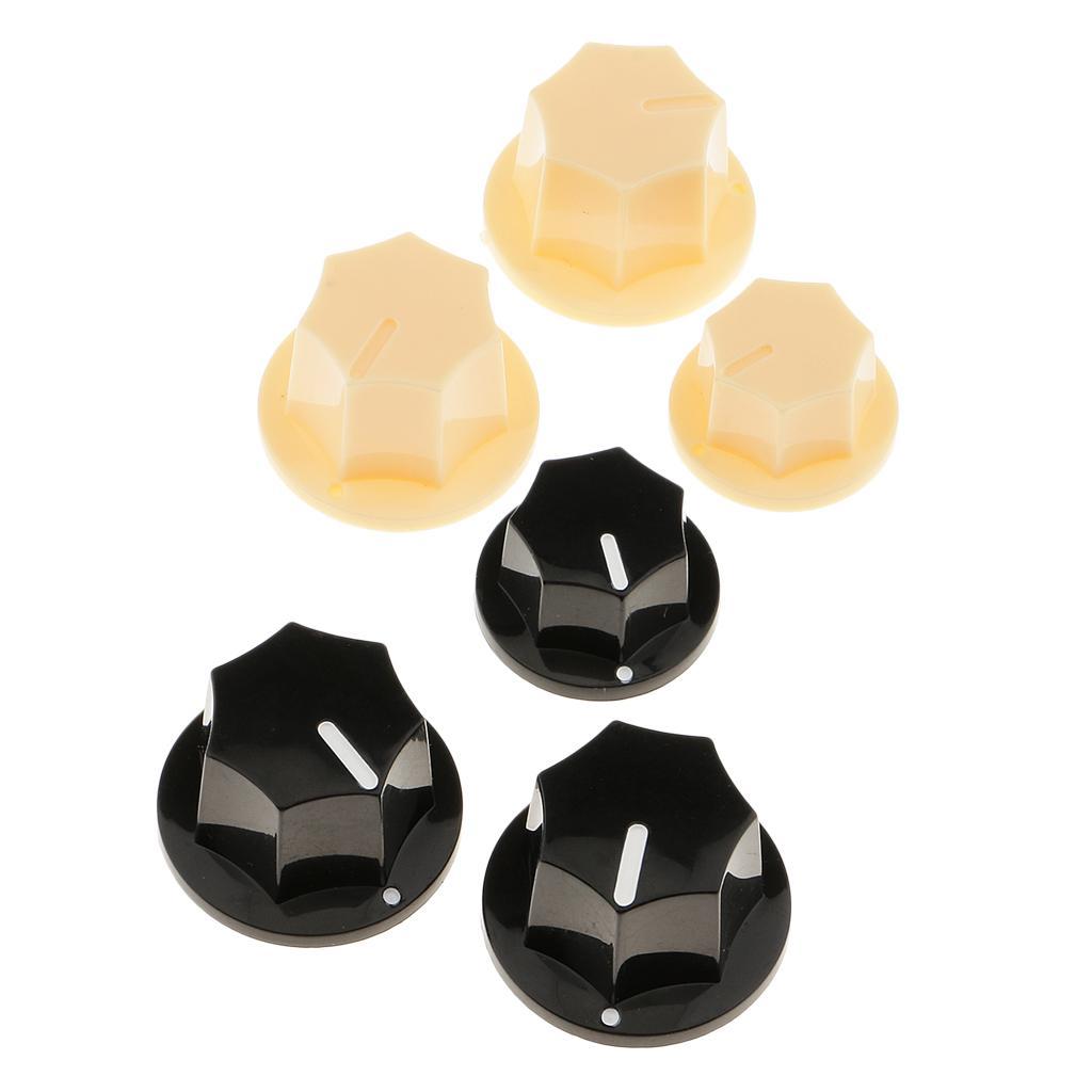 6 Pieces Plastic Volume Tone Control Knobs for JB Jazz Bass Replacement Accessory