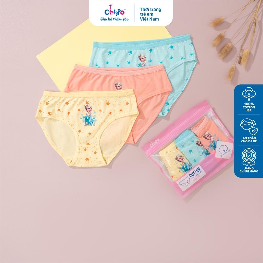 Set 3 quần chip bé gái Chippo 100% cotton từ 14 đến 50kg