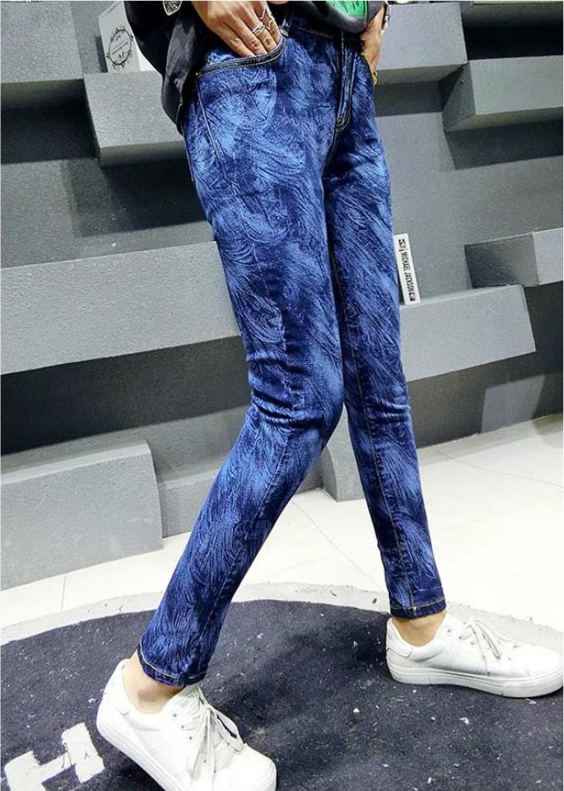 Quần jeans nữ họa tiết Mã: QD1694 - XANH