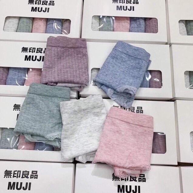 Hộp 5 Quần Lót Mujji Nữ Kháng Khuẩn Màu Muối Tiêu