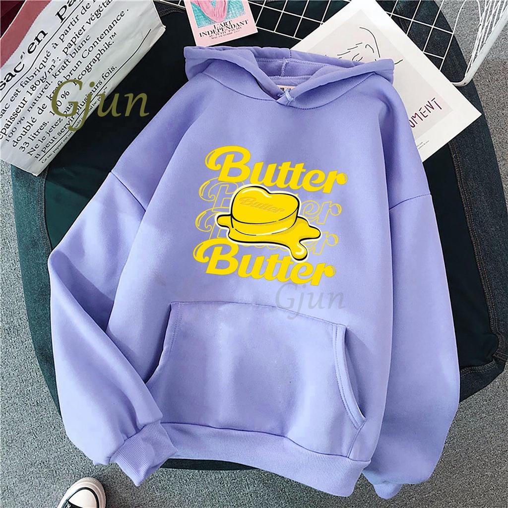 2021 Mới Ablum Bơ Bangtan Boys Khoác Hoodie Unisex Kawaii Kpop Hàn Quốc Đồ Họa Áo Bông Tai