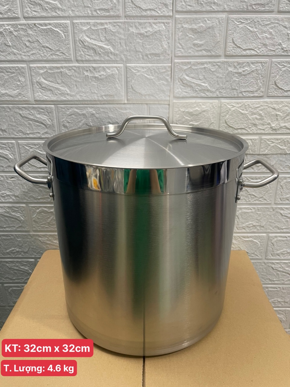 Nồi Inox 2 Quai Cao Cấp 3 Đáy _ Dung Tích: 25Lít _
