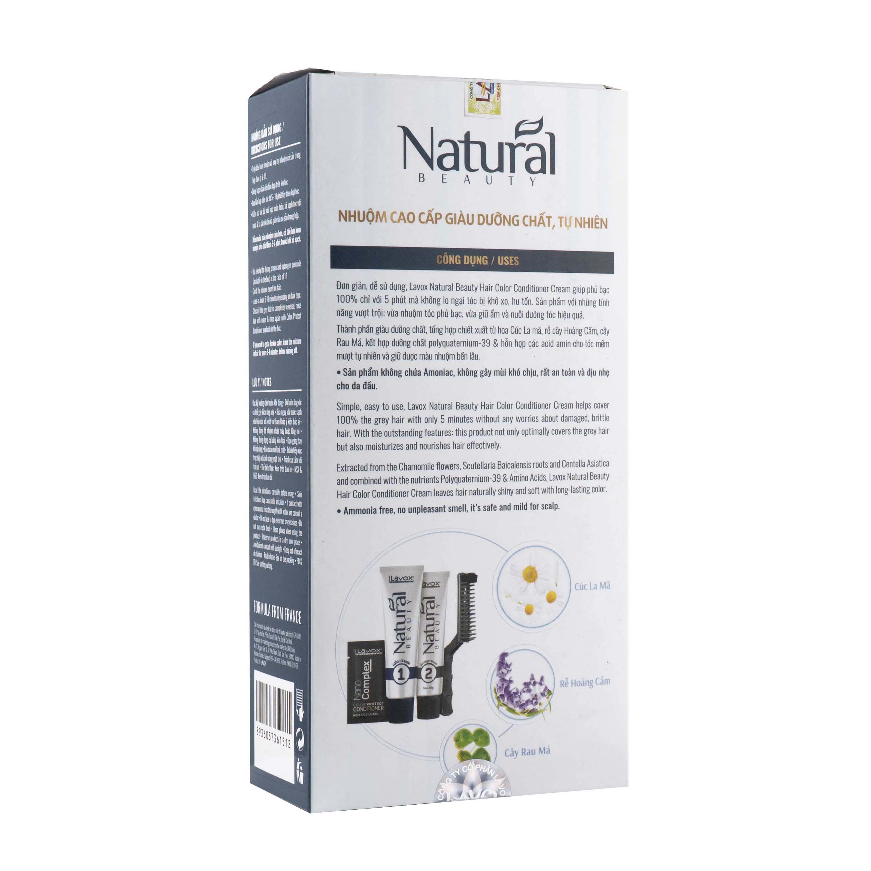 Nhuộm Phủ Bạc Cao Cấp Siêu Dưỡng,Tự Nhiên - Lavox 40 ML - N.681-Intensive Black-Đen