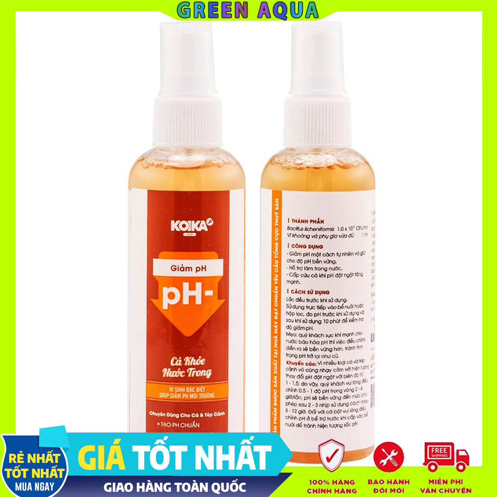KOIKA - Giảm pH | Vi sinh đặc biệt xử lý nước cho hồ cá cảnh thủy sinh
