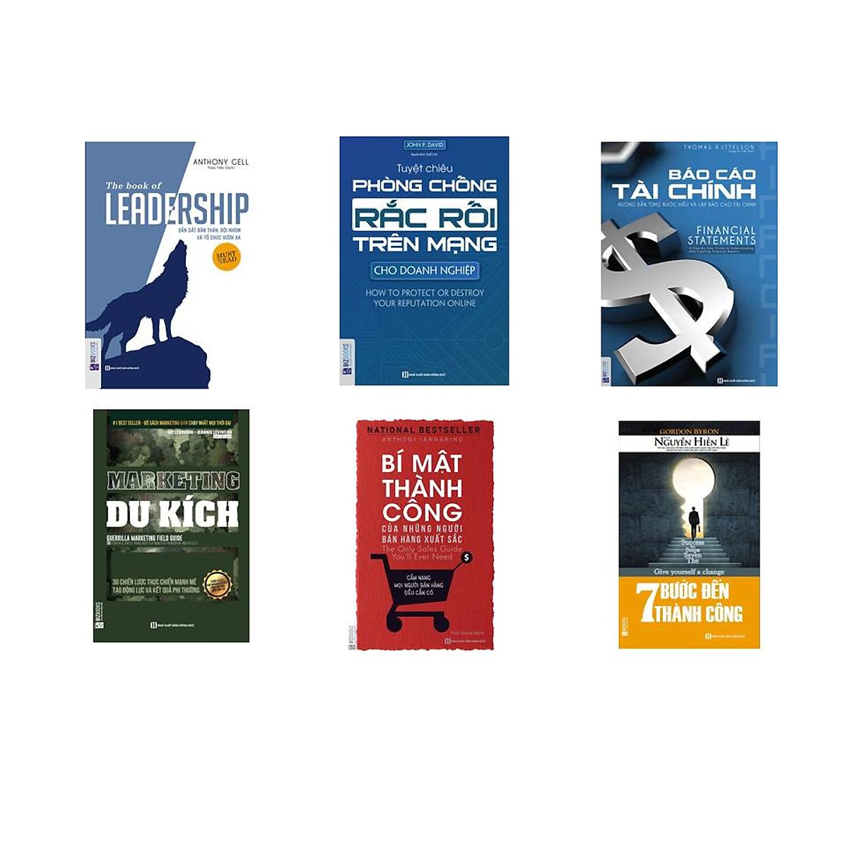 Combo 6 cuốn sách :+ Báo cáo tài chính + Bí mật thành công của những người bán hàng xuất sắc + Marketing du kích + Dẫn dắt bản thân, đội nhóm và tổ chức vươn xa + Tuyệt chiêu phòng chống rắc rối trên mạng dành cho doanh nghiệp + Bảy bước tới thành công QP