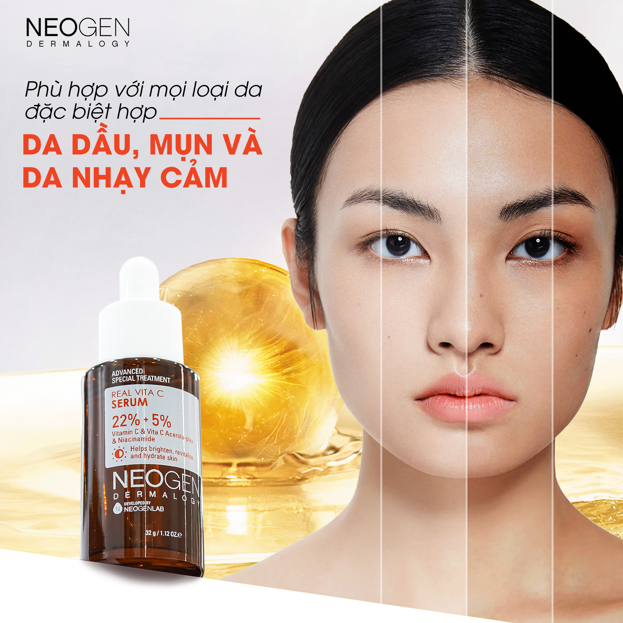 Siêu Tinh Chất Xoá Thâm Dưỡng Trắng Vitamin C SAP Neogen Dermalogy Real Vita Serum 32g