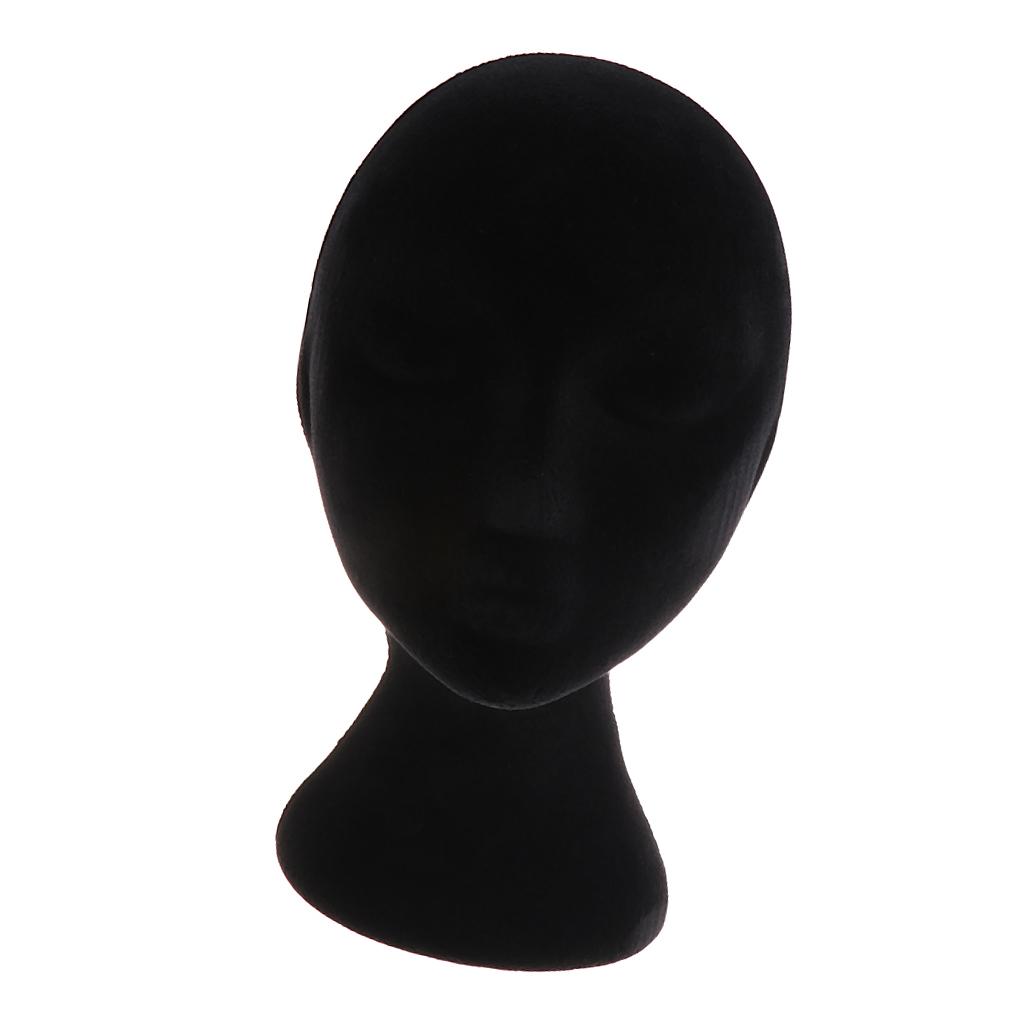 Nữ Bọt Biển Manikin Mô Hình đầu Tóc Giả Kính Hiển Thị đứng -Black