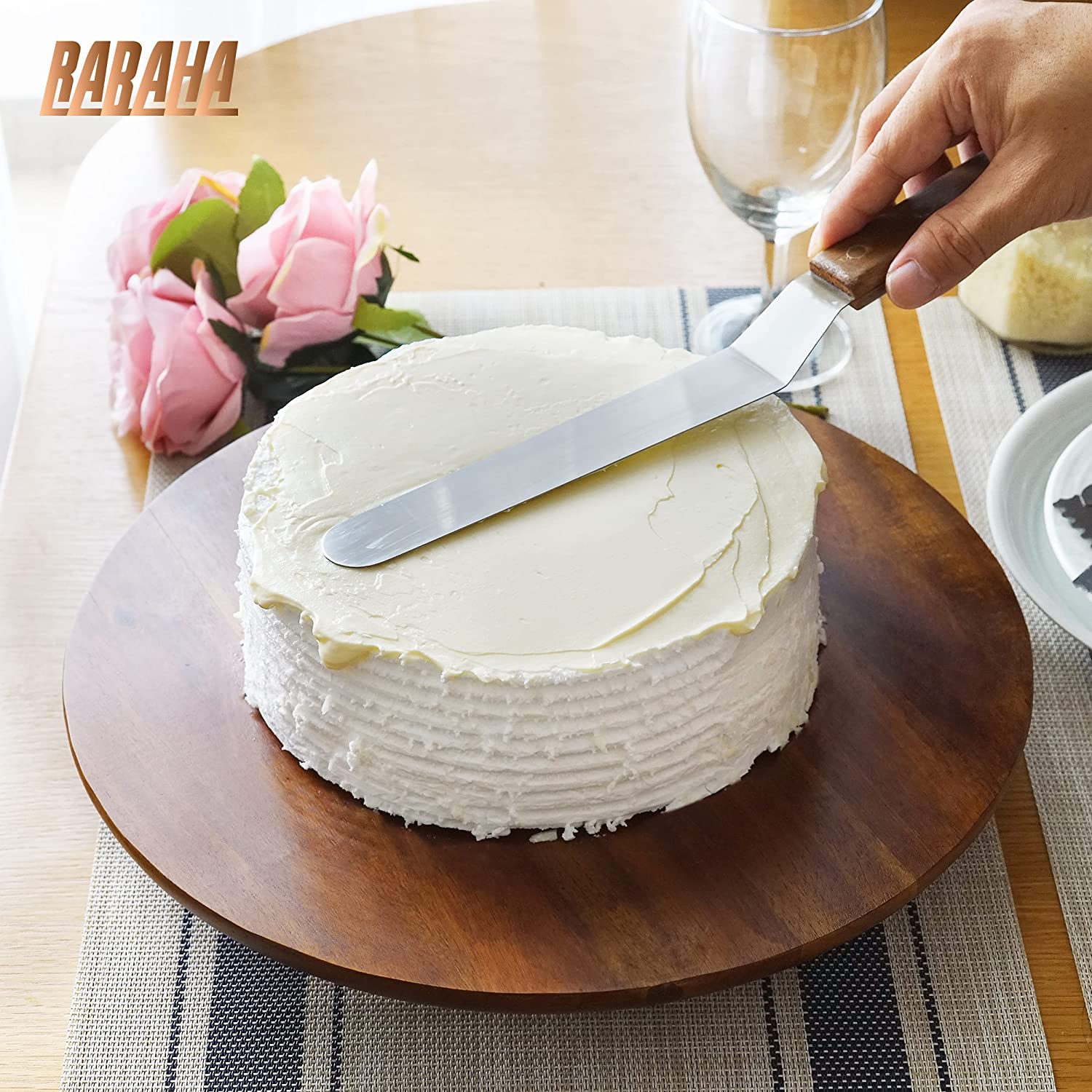 ĐẾ XOAY LÀM BÁNH KEM KÈM 5 DAO CHÀ LÁNG, BÀN XOAY CHỤP ẢNH SẢN PHẨM, TRANG TRÍ TIỆC CƯỚI SINH NHẬT