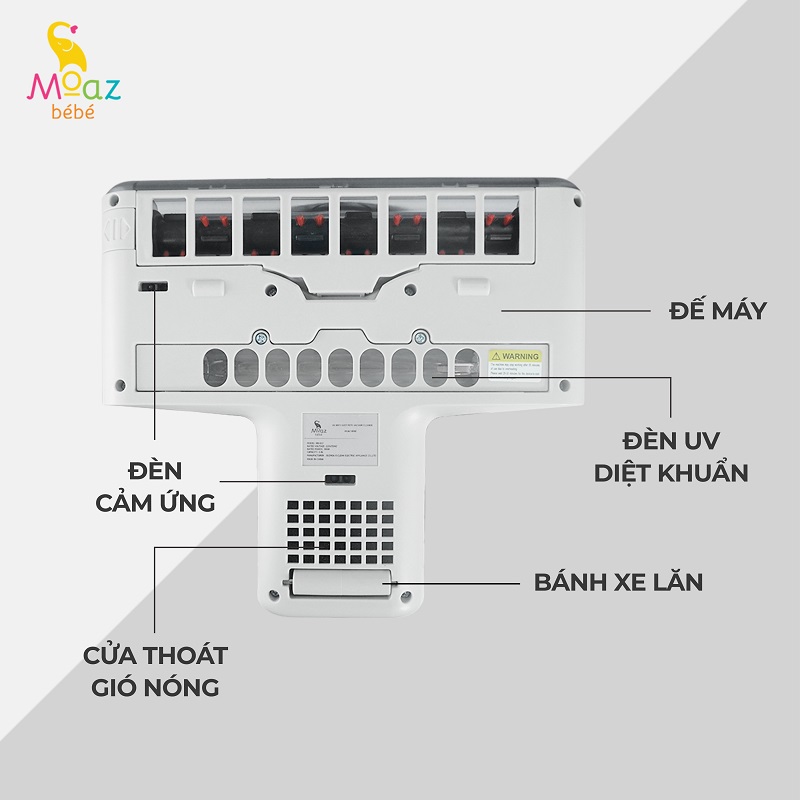 Máy hút bụi giường nệm Moaz BéBé MB-037 lực hút 12.000 pascal hút sạch bụi bẩn, tiêu diệt vi khuẩn bằng UV - Hàng chính hãng