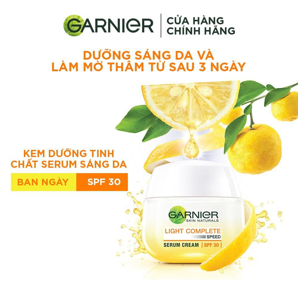 Kem dưỡng serum Garnier sáng da ban ngày và măt nạ ngủ ban đêm Light Complete 50ml