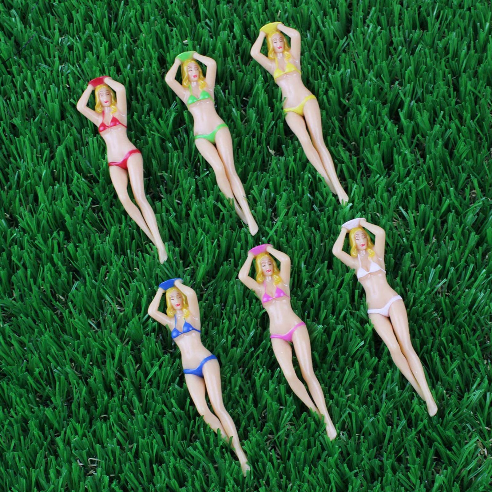 6pcs 3 Inch Plastic Golf Tees Lady Tees Woman Golf Tees Bikini Lady Body Golf Tees for Golf Training Professional Golf Tees Golfer Gift Accessory