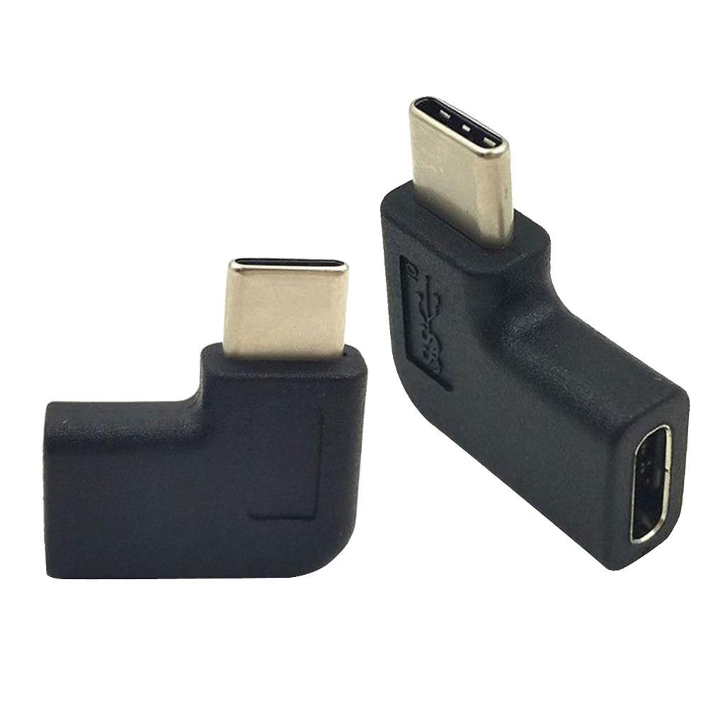 Type C Male to USB-C Female Adapter Left/Right Angle Data Sync Converter