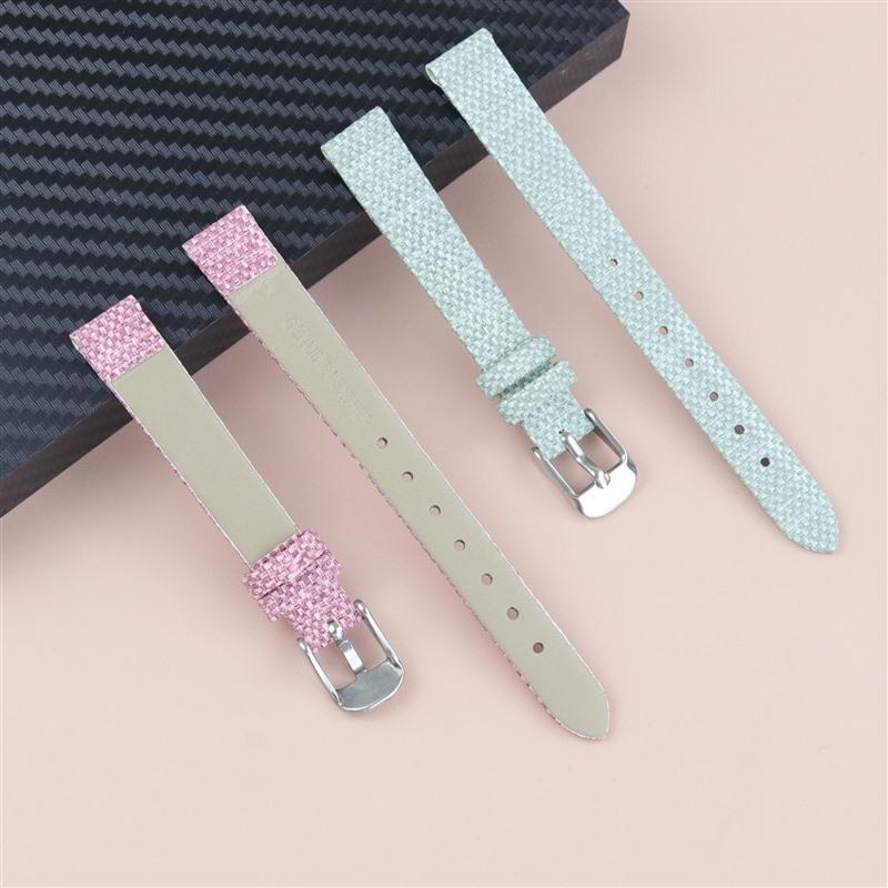 Dây đồng hồ bằng Denim kiểu dáng slim mỏng BO-76 bền và chống thấm nước tốt các size 8 10 12 14 16 mm - Xanh Lam Khóa Bạc