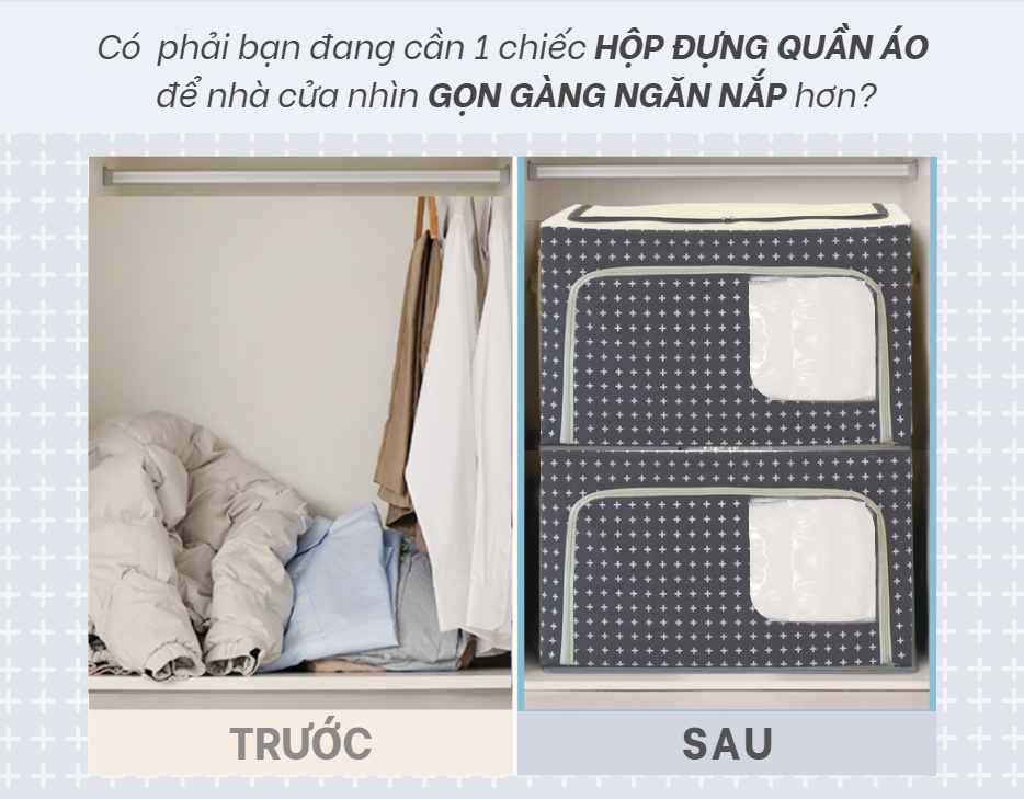 COMBO 2 TÚI ĐỰNG QUẦN ÁO KHUNG THÉP 88L-LIVING BOX 88L