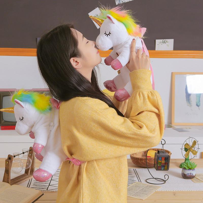 1 Bộ Sản Phẩm Mới Rainbow Kỳ Lân Sang Trọng Ba Lô, Đồ Chơi Trẻ Em, Hoạt Hình Hình Ba Lô, Quà Tặng Sinh Nhật