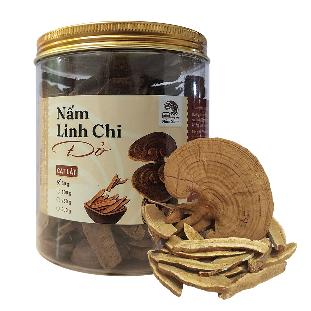 Nấm Linh Chi Đỏ Thái Lát (Còn Nguyên Bào Tử - Dòng Xích Chi) - Nông Trại Nấm Xanh