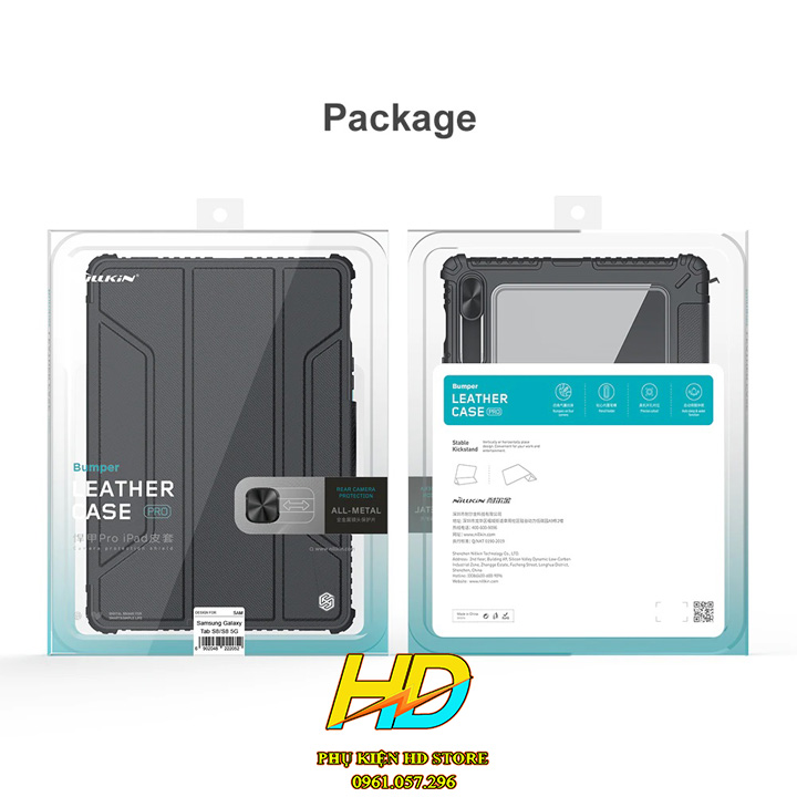 Bao Da Nillkin Bumper Dành Cho SamSung Galaxy Tab S7 Plus Chống Sốc Siêu Bền, Có Ngăn Đựng Bút, Có Nắp Trượt Bảo Vệ Camera - Hàng Chính Hãng