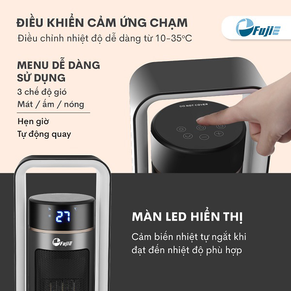 Quạt sưởi gốm Ceramic để sàn FujiE CH-2400 - Hàng Chính Hãng