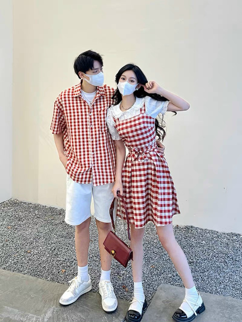Set váy áo đôi caro đẹp mới nhất