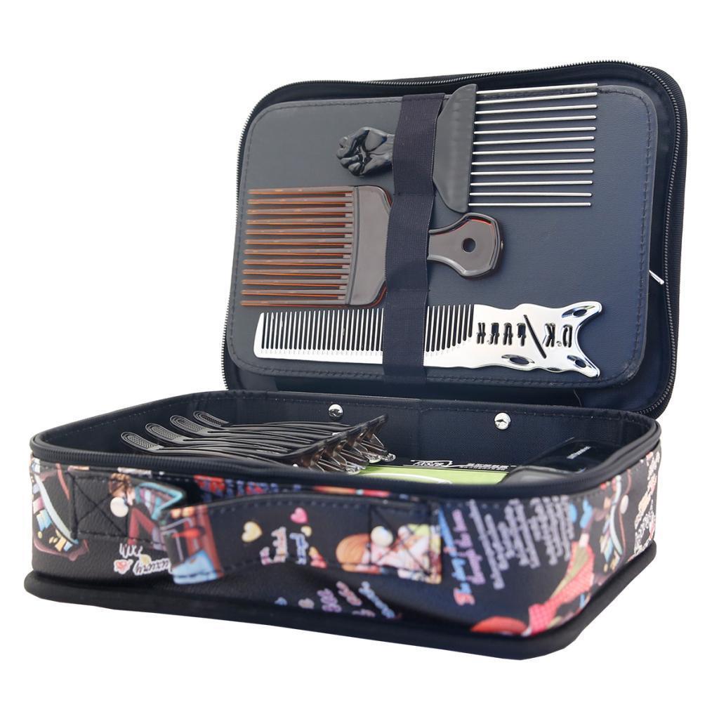 PU Barber Stylist Scissors Combs Tool Case Travel Makeup Cosmetic Storage Holder
