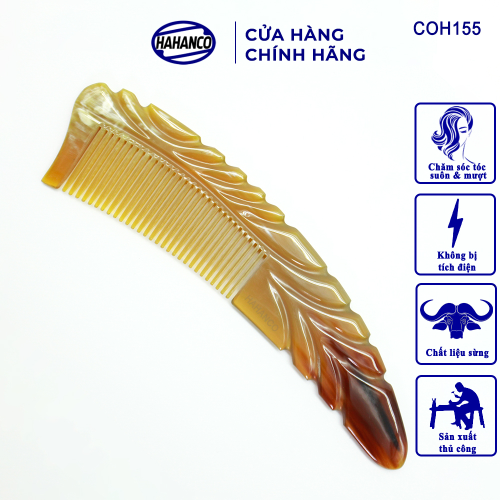 Lược sừng dáng trăng khuyết cao cấp  COH155 - Lược sừng xuất Nhật - Chăm sóc tóc